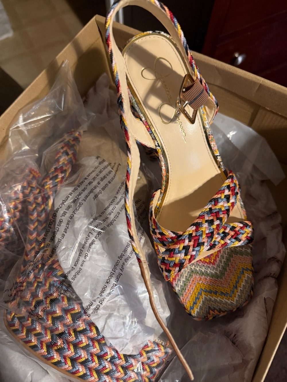 Jessica Simpson Multicolor Braided Platform Heels